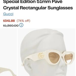 Gucci Women's Sunglasses in Cream with Gold Accents